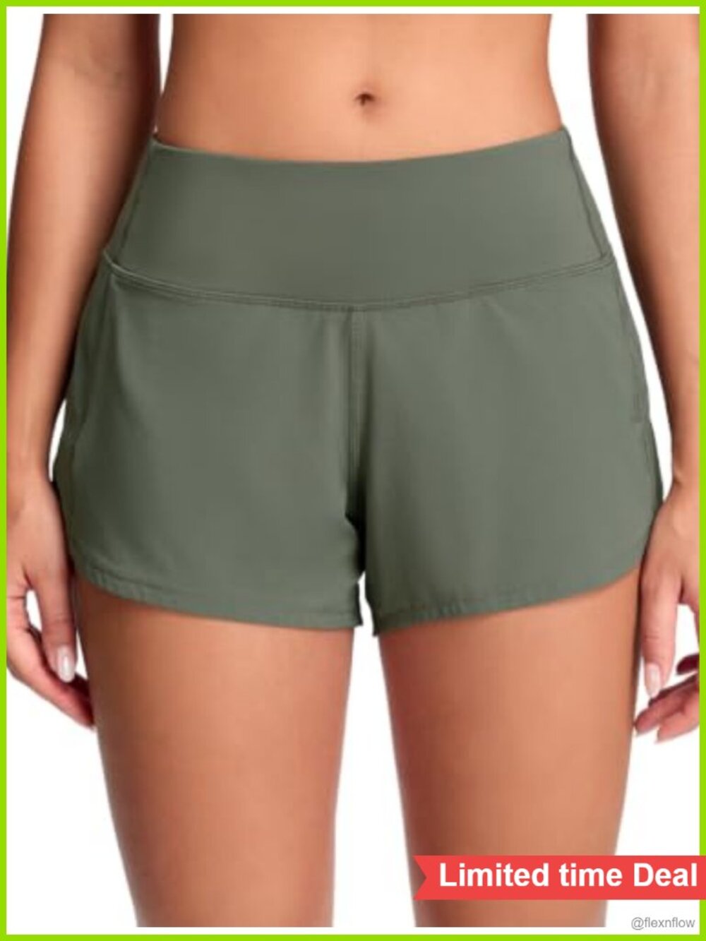 Mid Rise Running Shorts 4" Inseam with Zippered Pocket Quick-Drying Lined